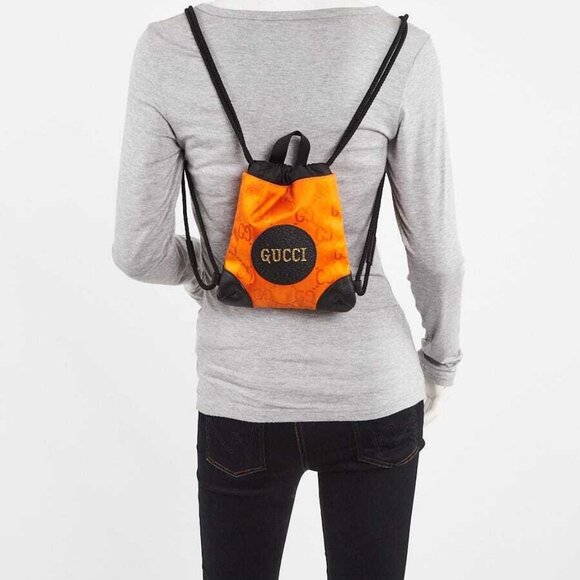 Gucci Orange GG Nylon Off The Grid Backpack Bag - Picture 3 of 10